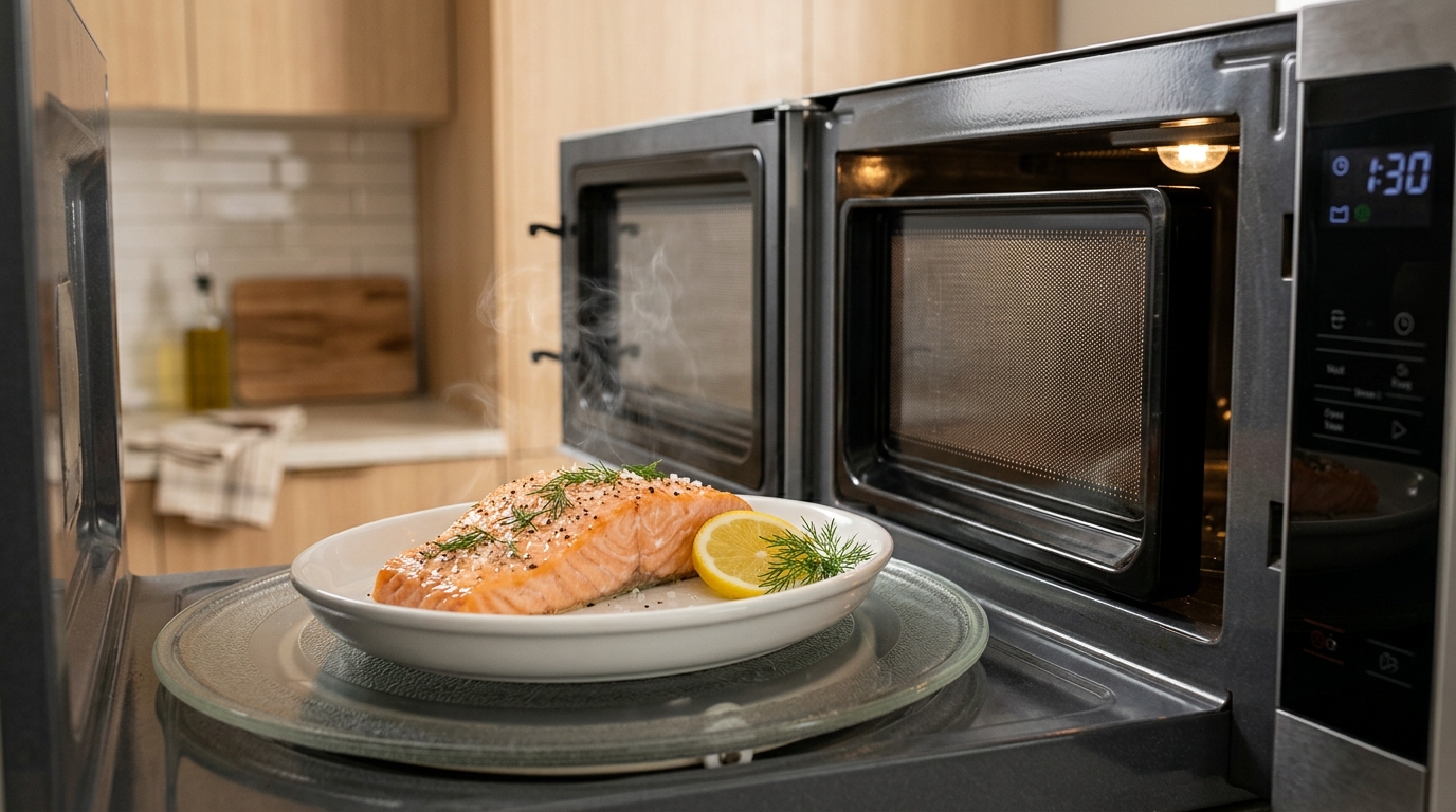 Salmon fillet in a microwave — can you microwave salmon?
